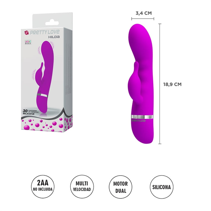 Masajeador de punto G con vibrador de clÃtoris y 30 funciones
