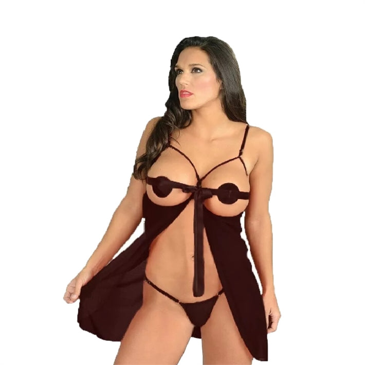 Babydoll negro de tul sin copa